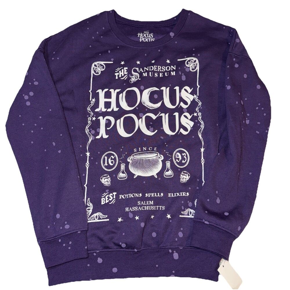 Disney Womens Hocus Pocus Sanderson Museum Sweatshirt Size XS 0-2